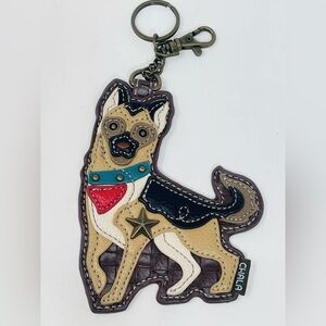 Chala Purse Bag Charm Clip On Key Ring FOB Coin Purse German Shepherd Dog